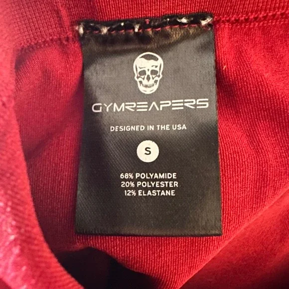 Gymreapers Athletic Shorts Womens Small Red Skull Logo Fitness Gym Workout - Picture 5 of 8